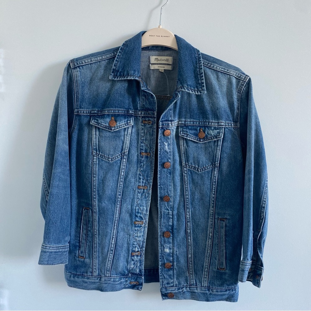 Madewell The Oversized Trucker Jean Jacket - size XXS
